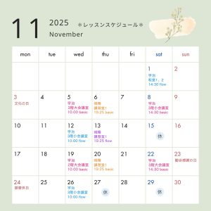 2025年11月スケジュール